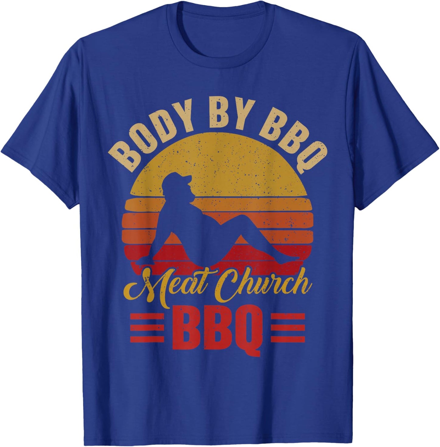Body by BBQ Vintage Meat Church Grilling Barbecue T-Shirt - T-Shirt | Royal