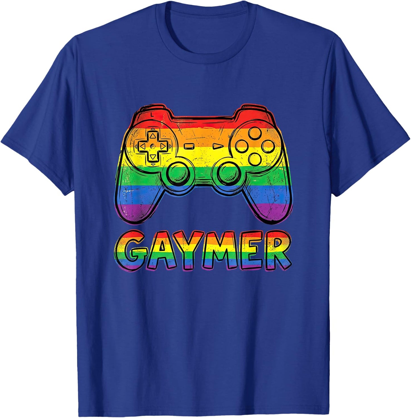 Gaymer Funny Gay Gamer Rainbow LGBTQ Pride Month Video Games T-Shirt - T-Shirt | Royal