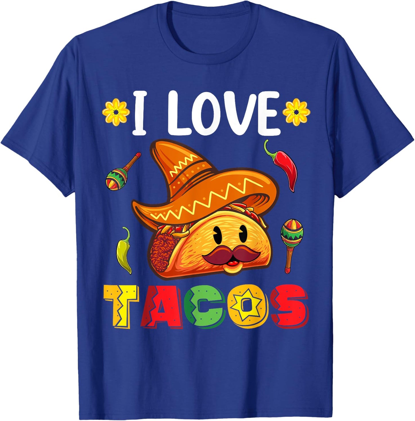 Kids Cinco De Mayo Shirt For Toddlers, I Love Tacos T-Shirt - T-Shirt | Royal
