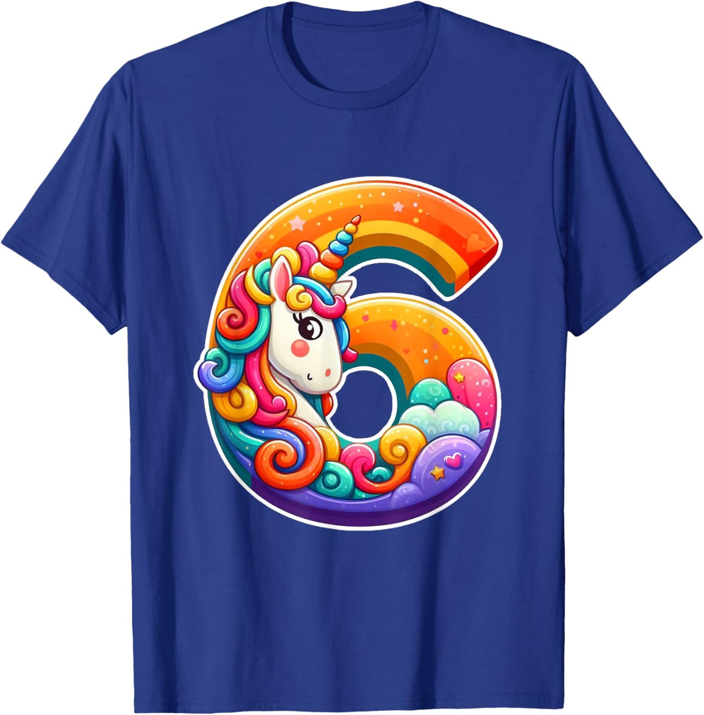 Unicorn 6th Birthday Girl 6 Years Old T-Shirt - T-Shirt | Royal