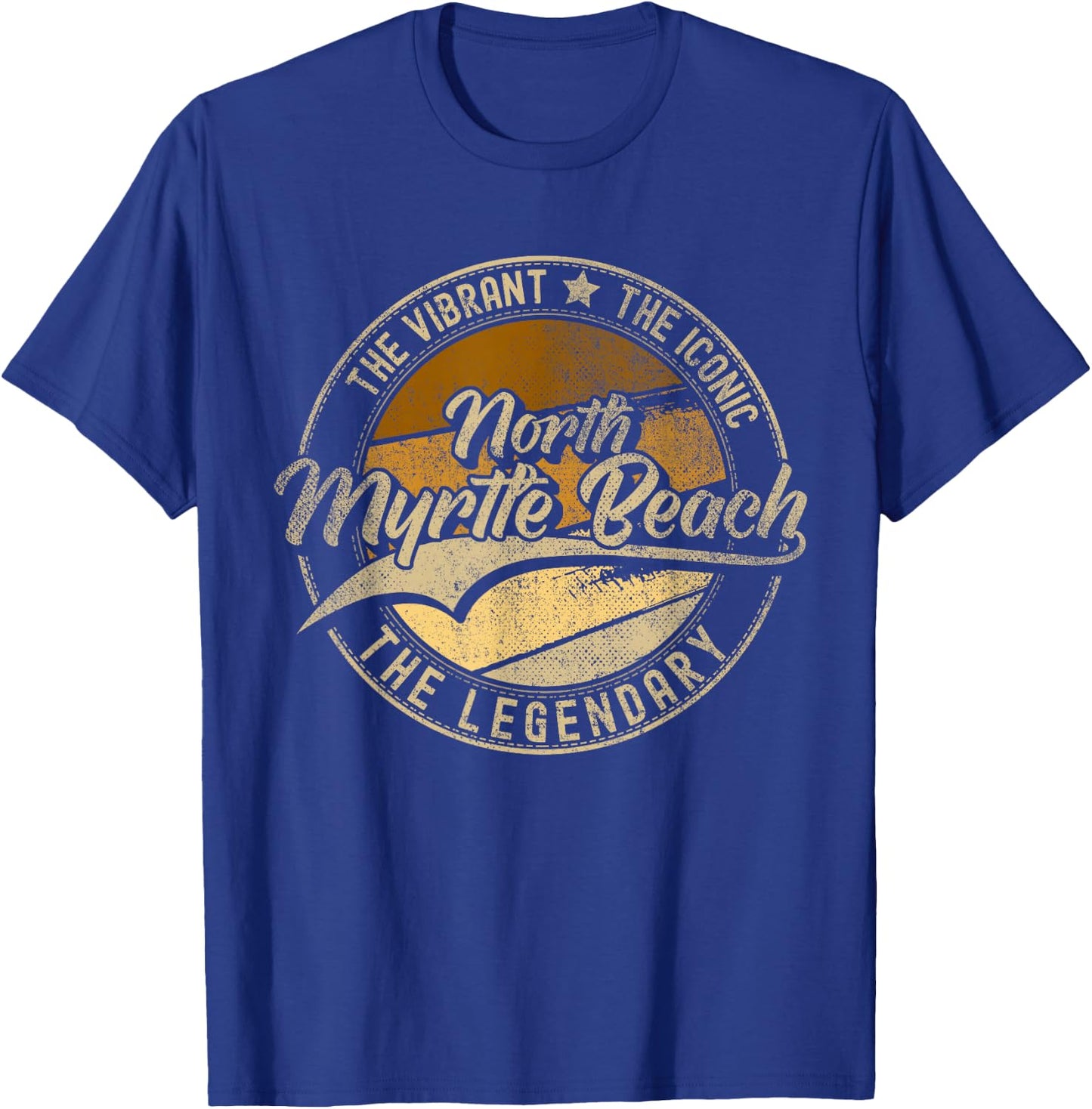 North Myrtle Beach SC | South Carolina | Vintage Distressed T-Shirt - T-Shirt | Royal