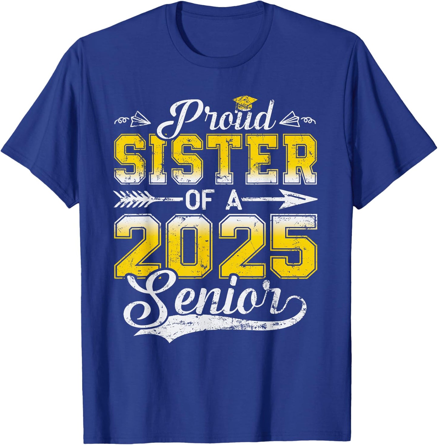 Proud Mom of a 2025 Senior Graduate, Funny Vintage T-Shirt - T-Shirt | Royal