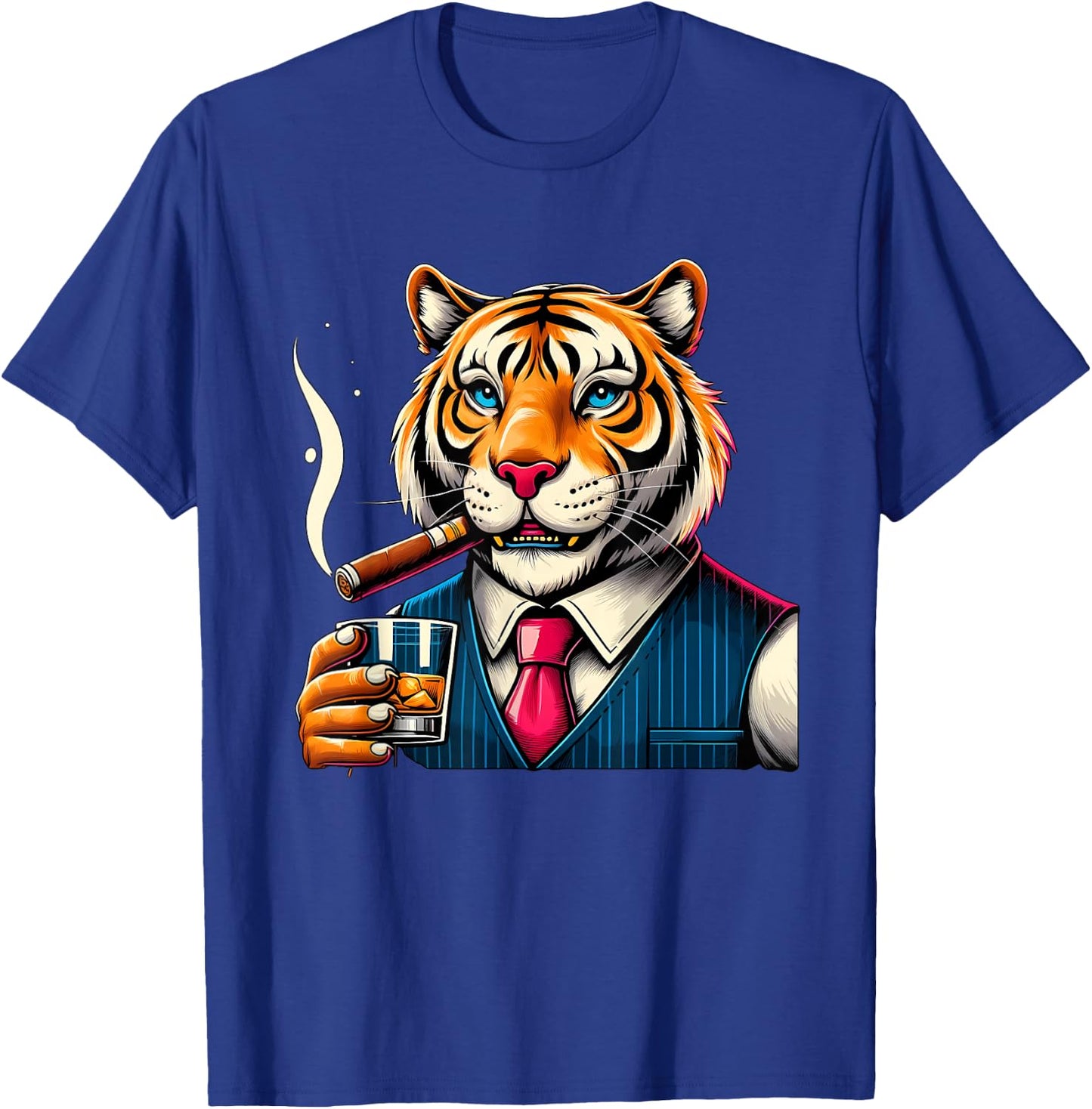 Bengal Tiger Cigar And Whiskey T-Shirt - T-Shirt | Royal