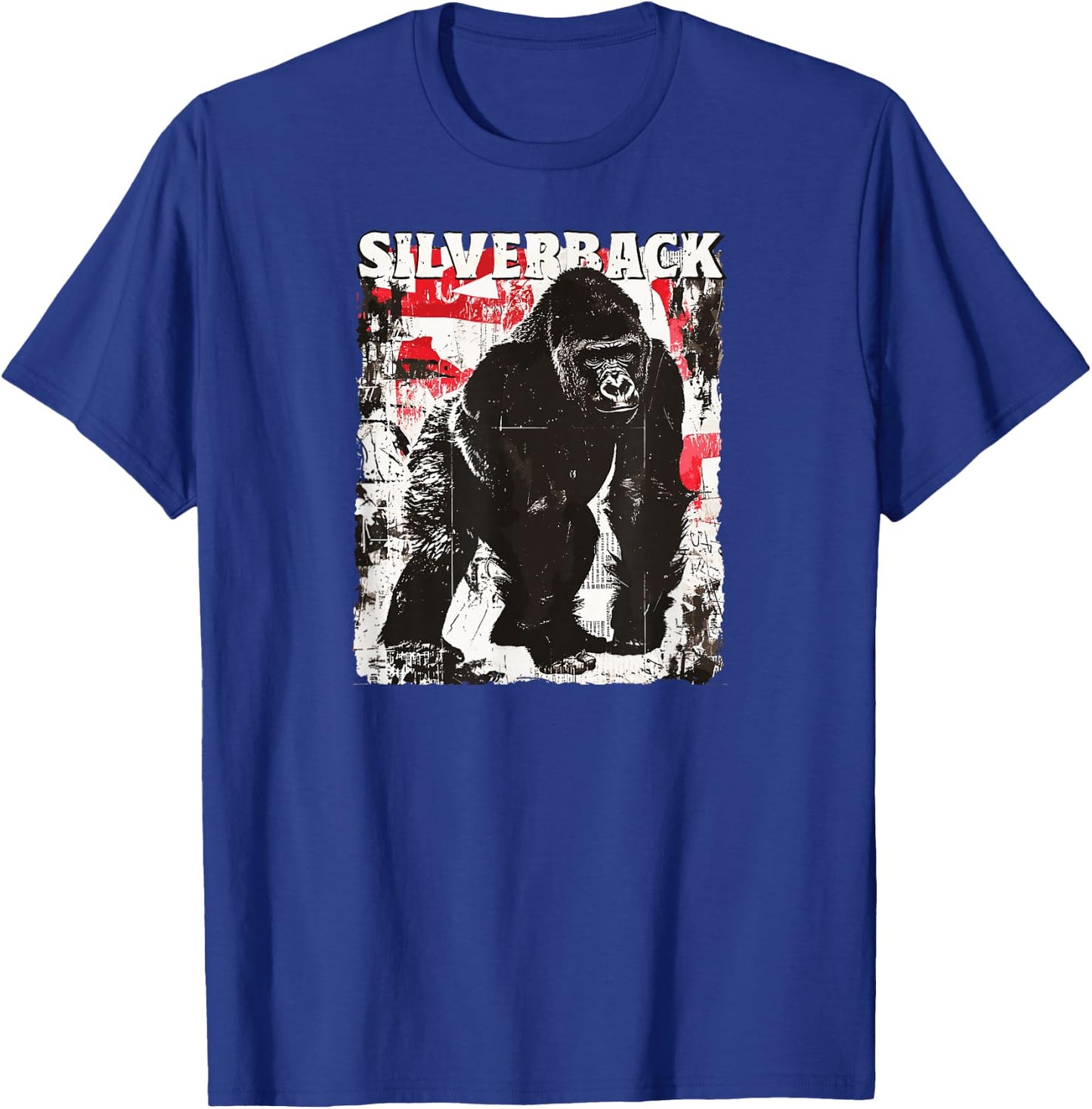 Gorilla Face Monkey Angry Growling Scary Silverback Gorilla T-Shirt - T-Shirt | Royal