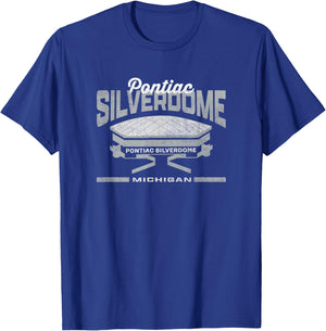Pontiac MI Silverdome Retro Football Vintage Stadium Detroit T-Shirt - T-Shirt | Royal