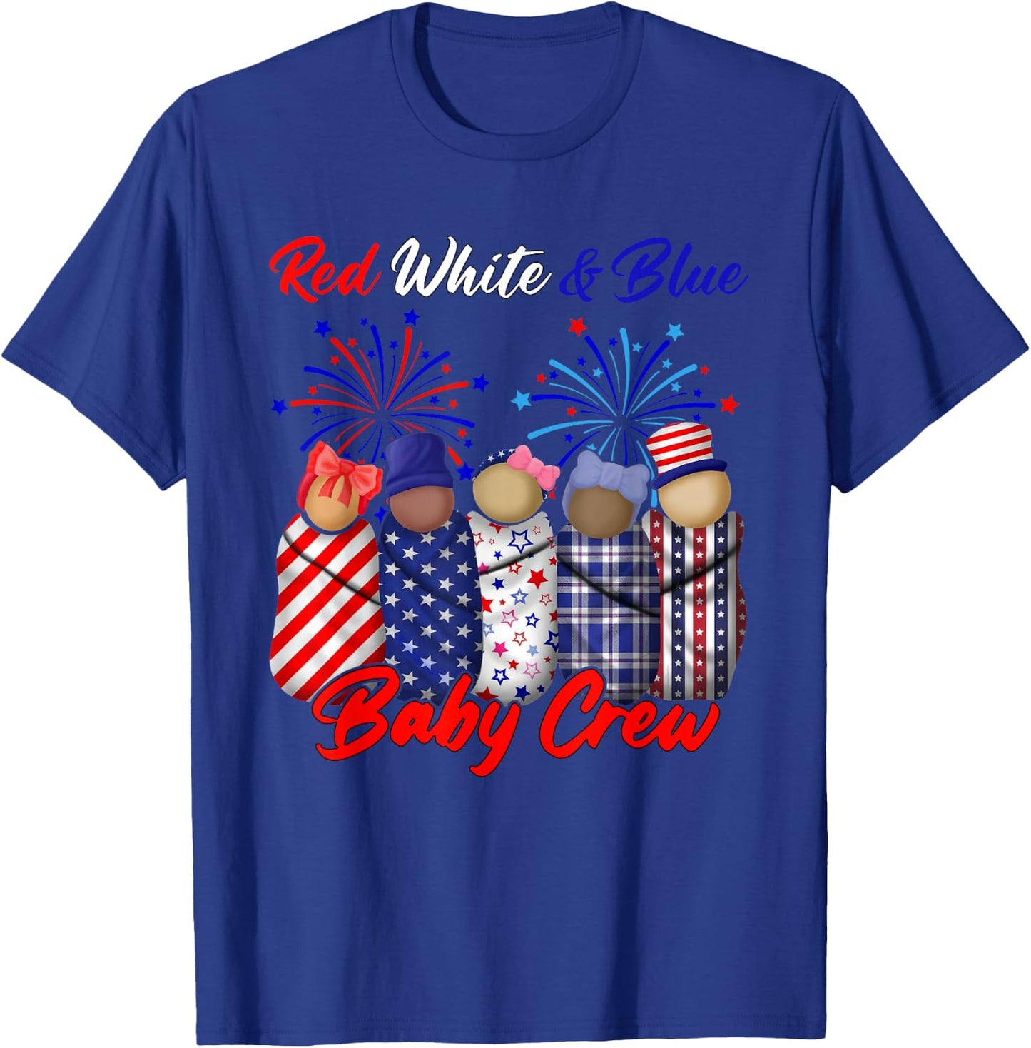 Red White And Blue Baby Crew 4th Of July Nicu Nurse T-Shirt - T-Shirt | Royal