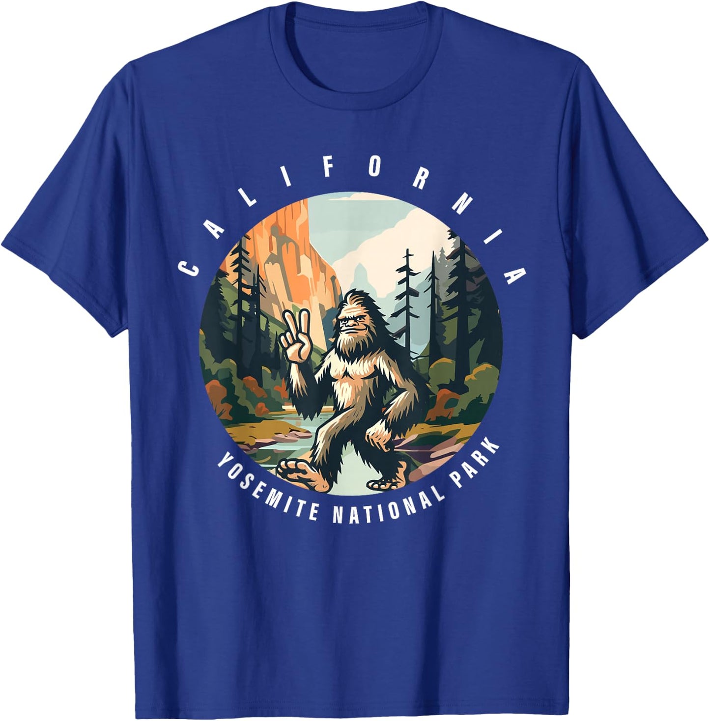 Bigfoot Sasquatch Yosemite National Park T-Shirt - T-Shirt | Royal
