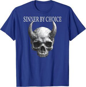 Sinner by Choice Skull T-Shirt - T-Shirt | Royal