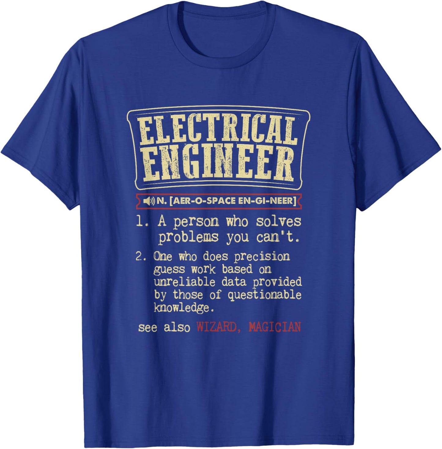 Electrical Engineer Apparel Gift Black Modern Casual T-Shirt - T-Shirt | Royal