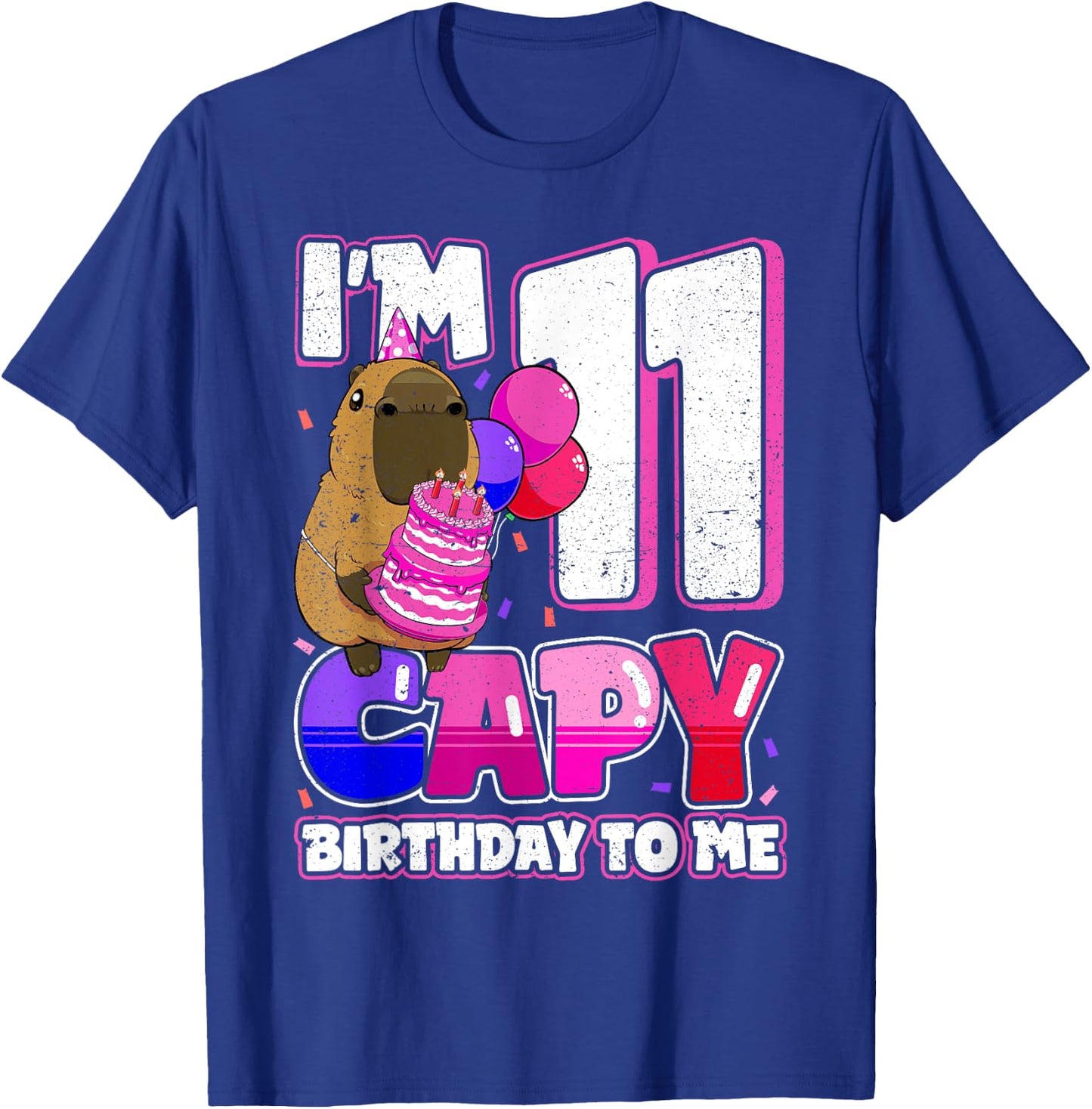 11 Years Capy Birthday to me Girls 11th Birthday Capybara T-Shirt - T-Shirt | Royal
