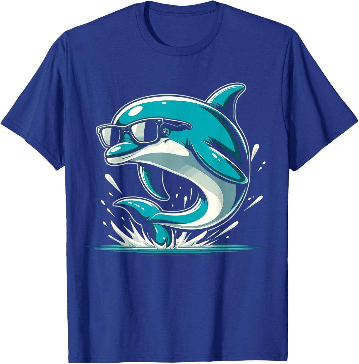 Cool Dolphin With Sunglasses Dolphin Lover Funny Dolphin T-Shirt - T-Shirt | Royal