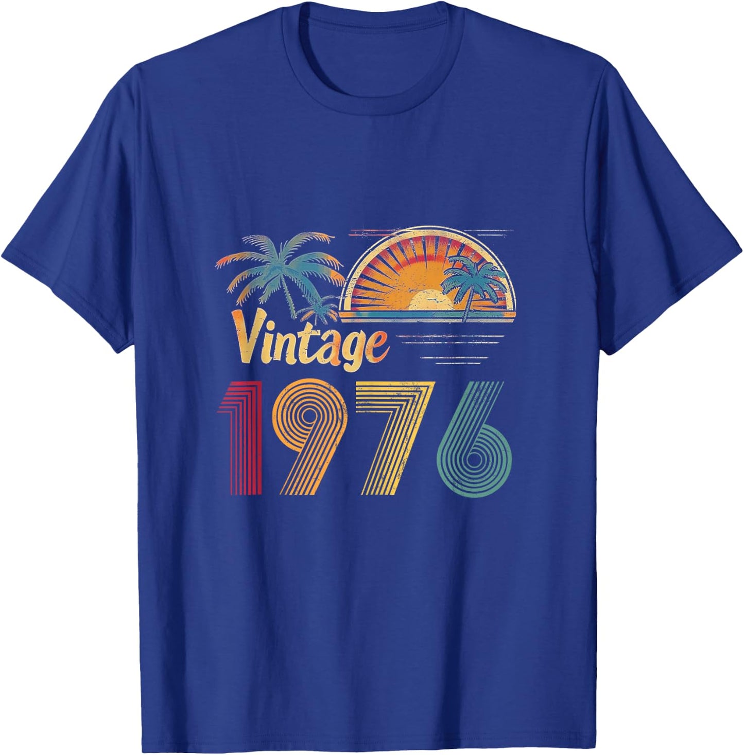 Retro - 1976 50th Birthday 50 Years Old - Vintage Women Men T-Shirt - T-Shirt | Royal