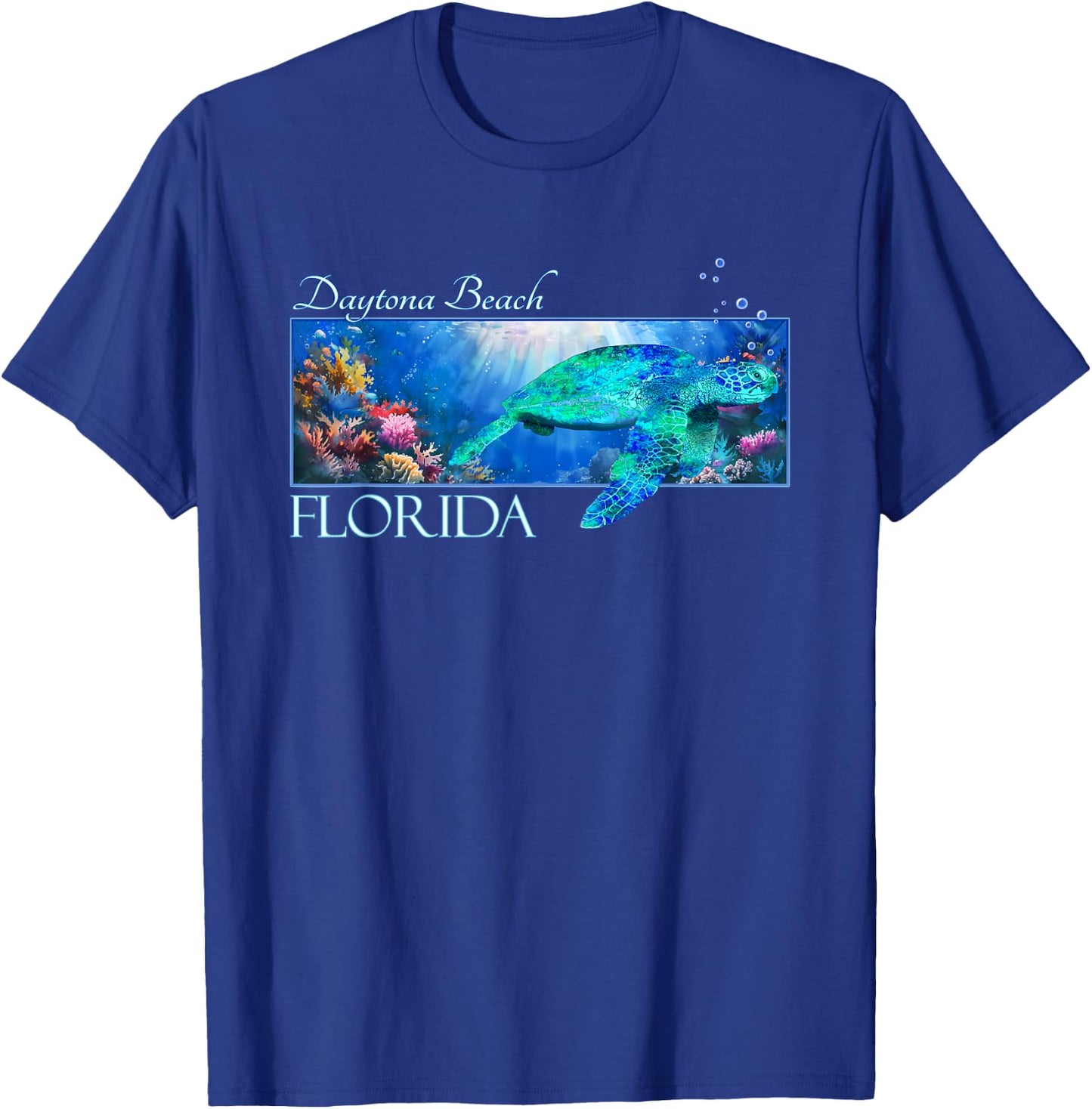 Daytona Beach Florida Vacation Swimming Sea Turtle Women Kids T-Shirt - T-Shirt | Royal