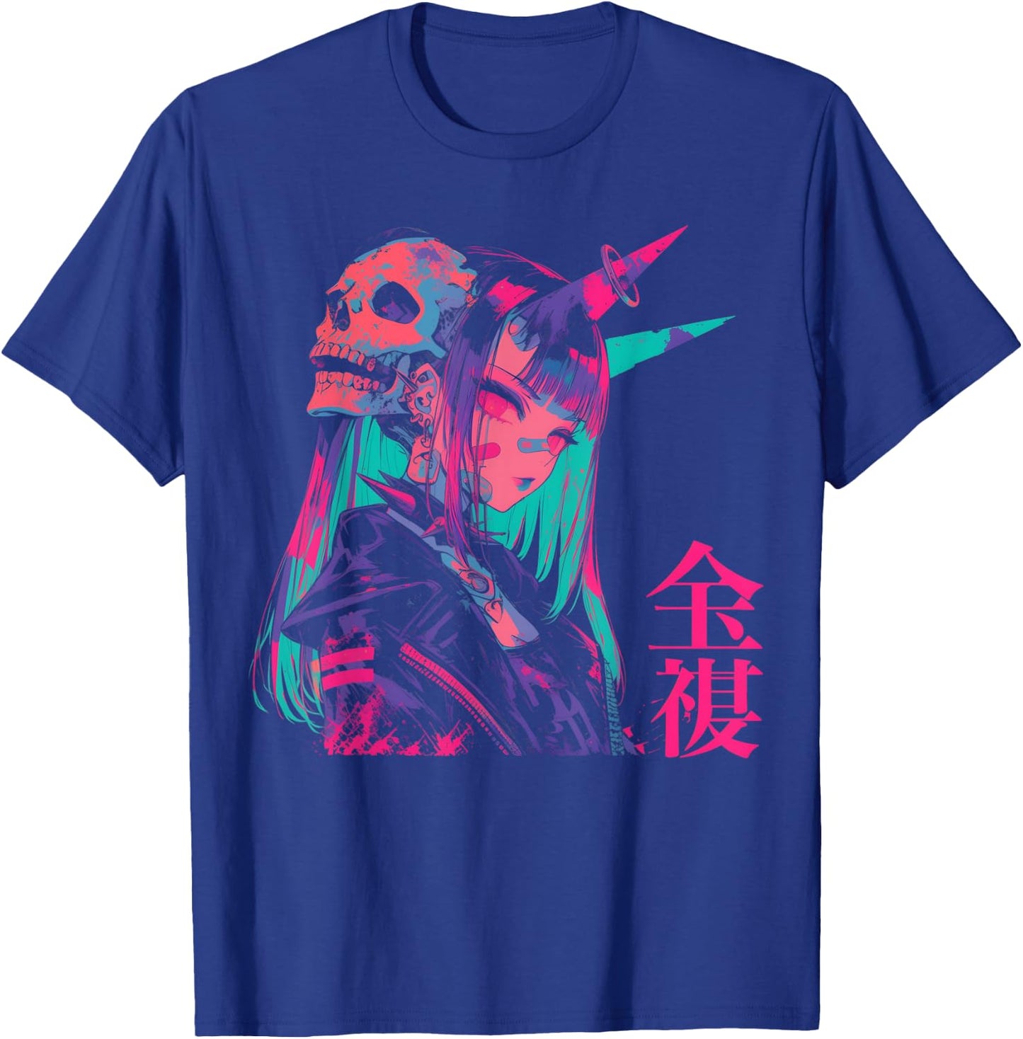 Goth Grunge Demon Anime Girl Waifu Horror Alt Aesthetic T-Shirt - T-Shirt | Royal
