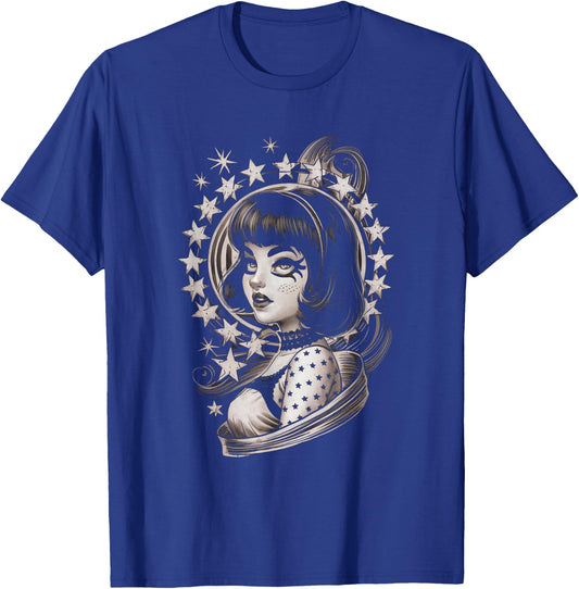 Vintage Tattoo Goth Girl Retro Rockabilly Art T-Shirt - T-Shirt | Royal