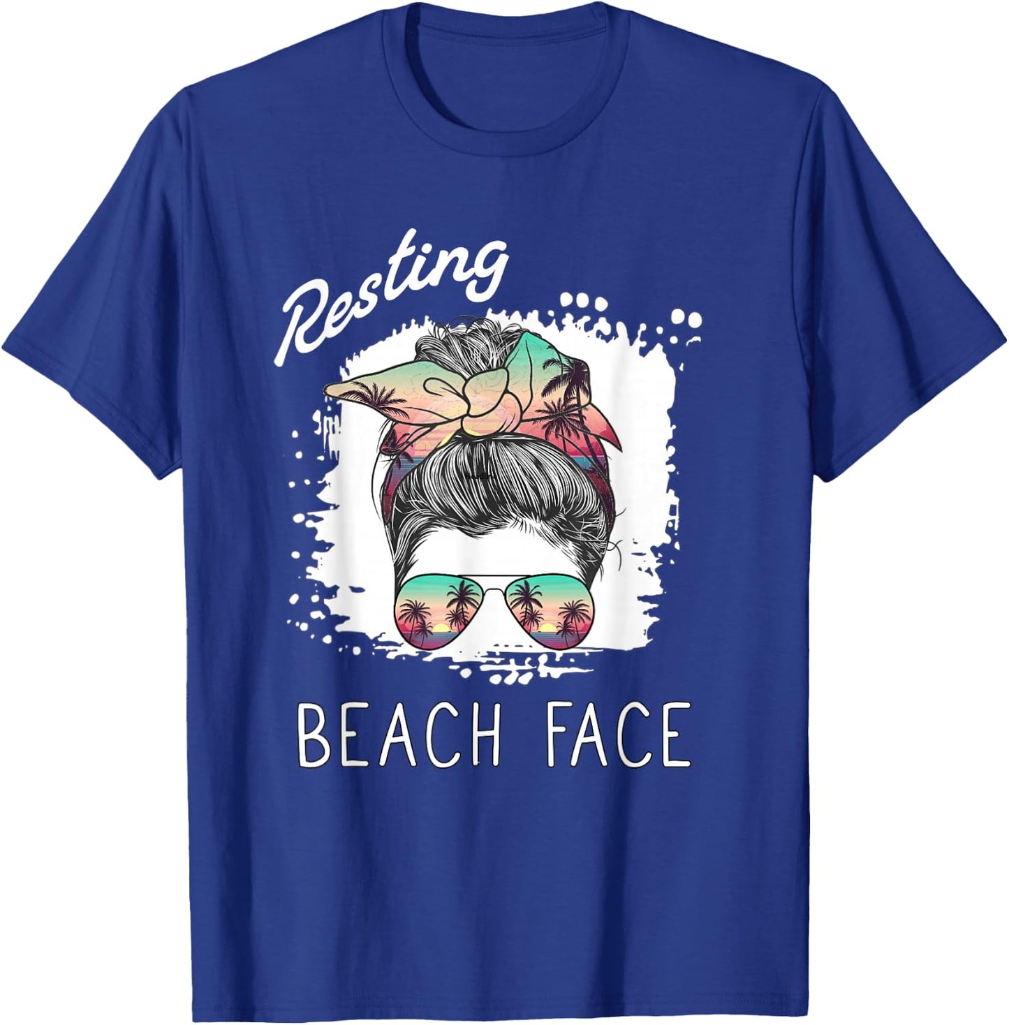 Resting Beach Face Funny Retro Beach Vacation T-Shirt - T-Shirt | Royal