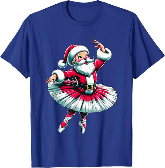 Ballerina Santa Claus Dancing T-Shirt - T-Shirt | Royal