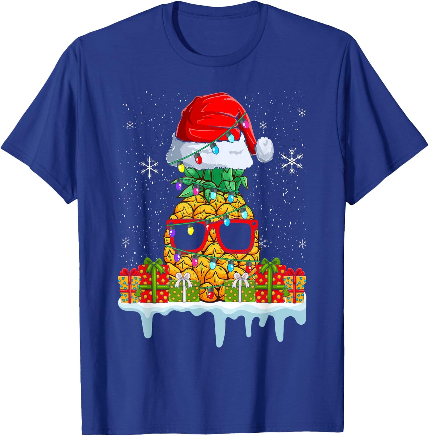 Tropical Funny Christmas Pineapple T-Shirt - T-Shirt | Royal