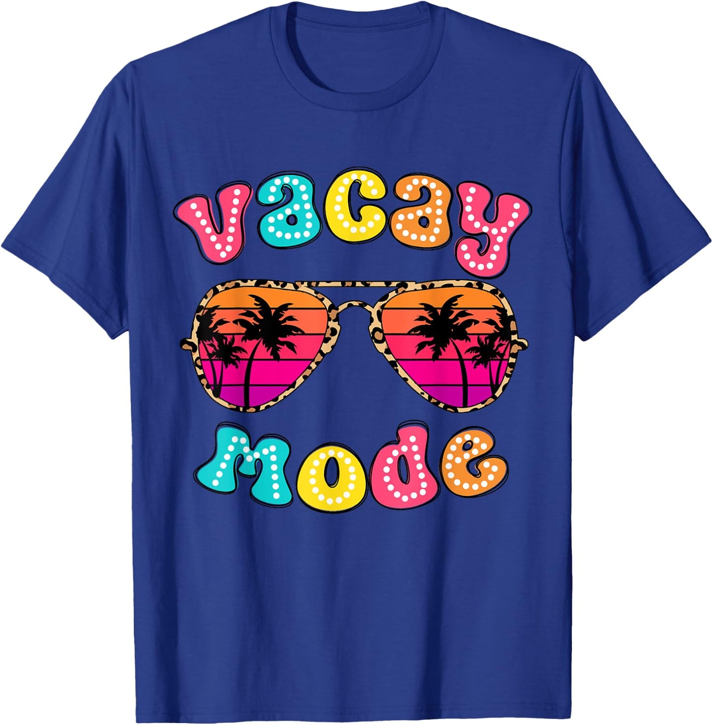Vacay Mode Summer Vibes Sunglasses Retro Cute Girl Women Kid T-Shirt - T-Shirt | Royal