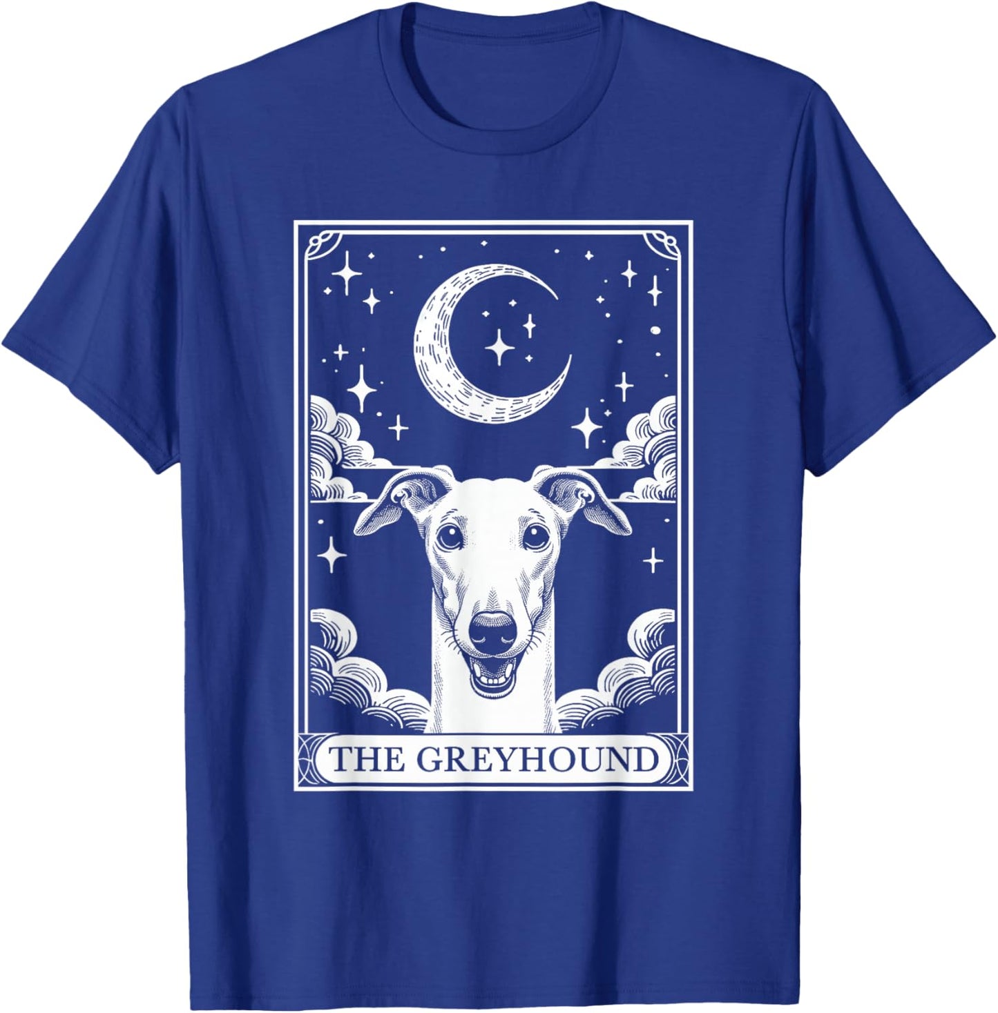 Tarot Card Vintage Crescent Moon Greyhound Dog Mom Women Kids T-Shirt - T-Shirt | Royal