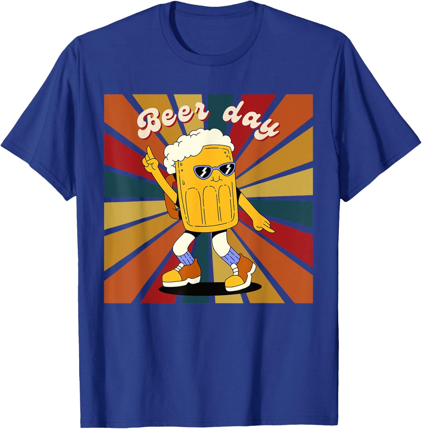 National Beer Day - Happy Retro Beer Day Dance T-Shirt - T-Shirt | Royal