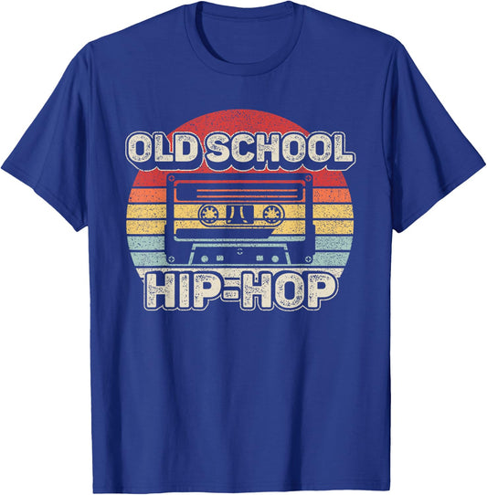 Vintage Retro Old School Hip Hop 80s 90s Cassette Music T-Shirt - T-Shirt | Royal
