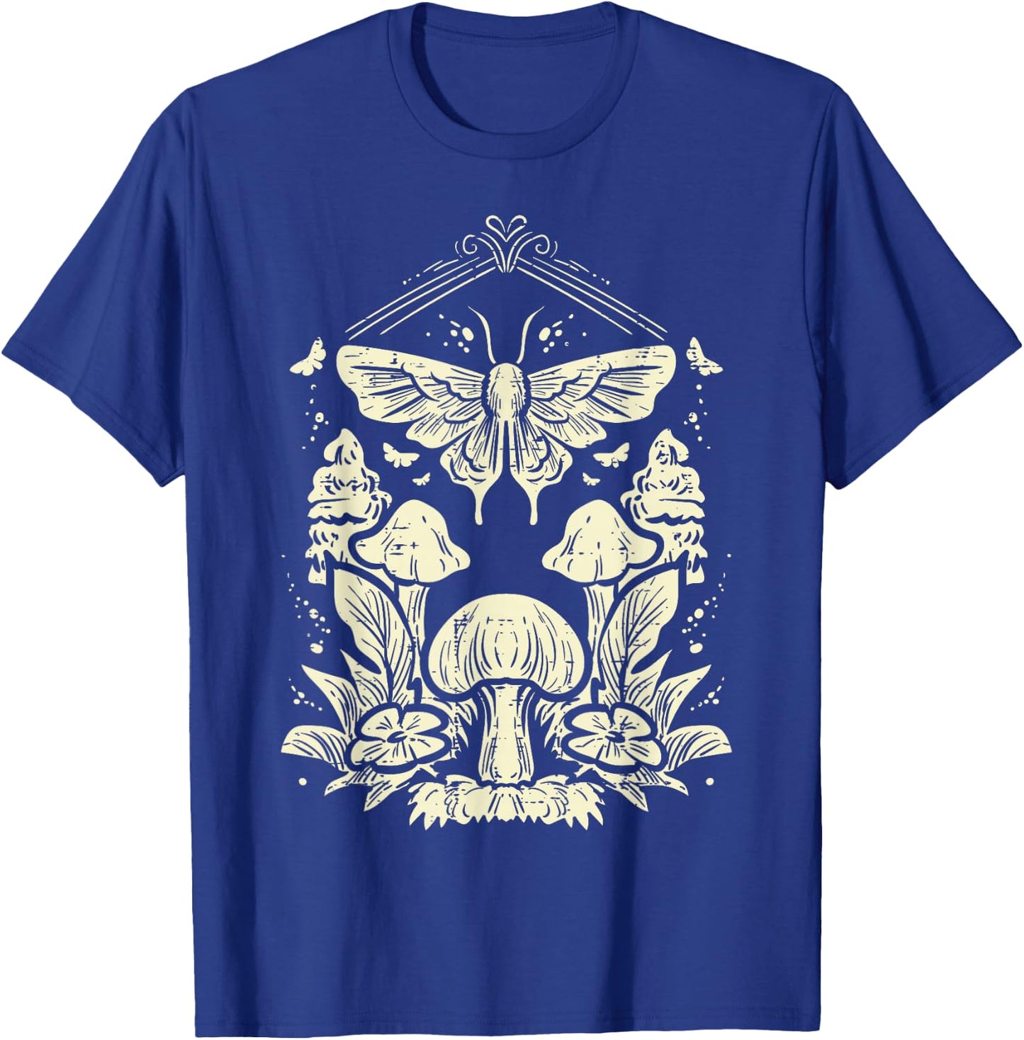 Moth Mushrooms Fairycore Fairy Grunge Nature Women Girls Kid T-Shirt - T-Shirt | Royal