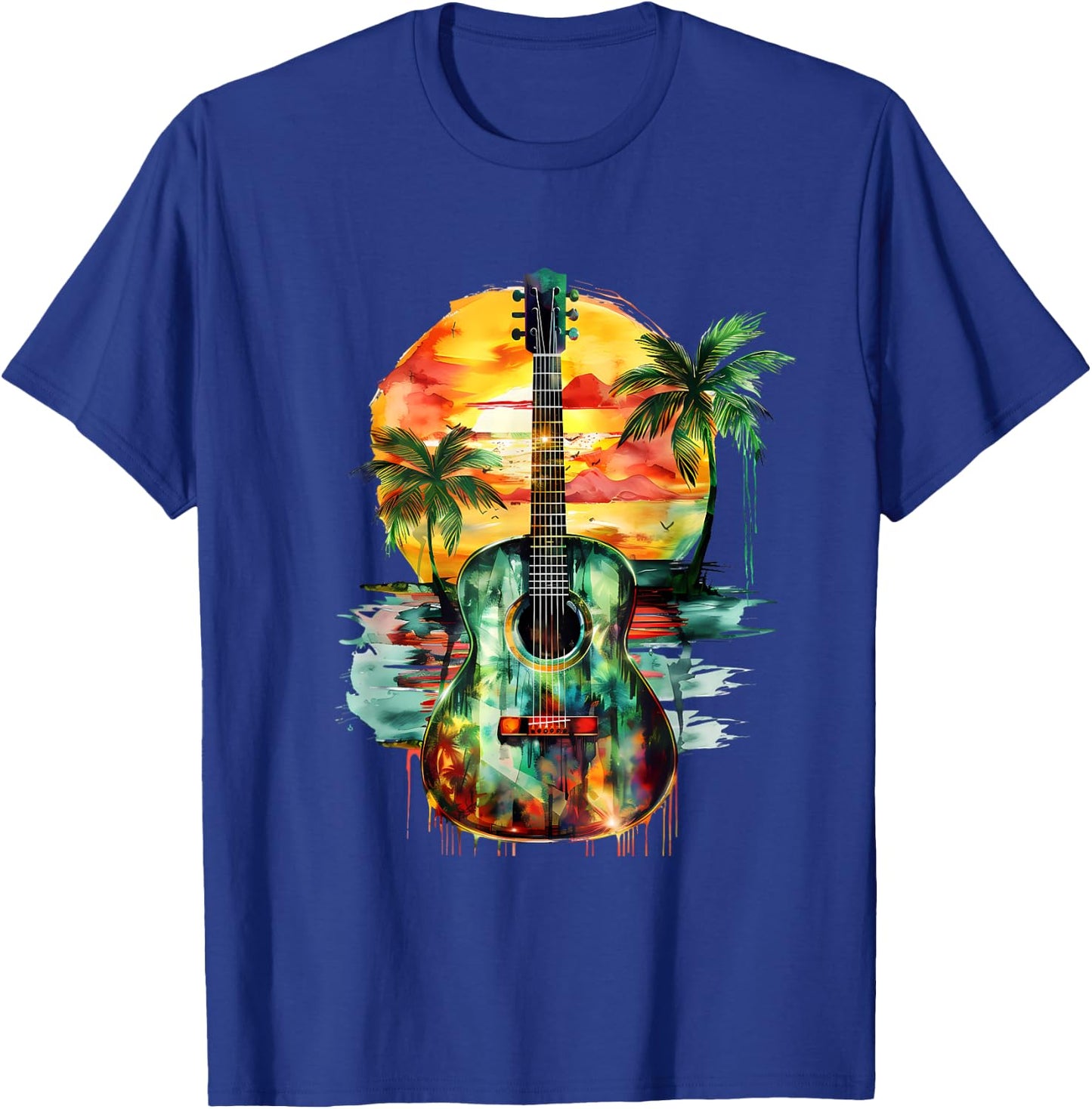 Reggae Music Guitar Rastafari Roots Rasta Reggae Music T-Shirt - T-Shirt | Royal