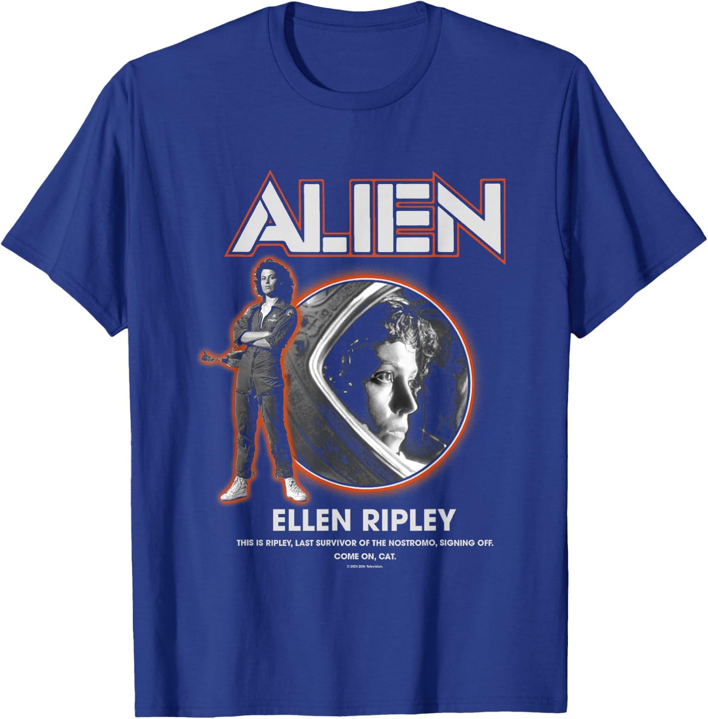 Aliens Iconic Ellen Ripley Last Survivor Retro Big Portrait T-Shirt - T-Shirt | Royal