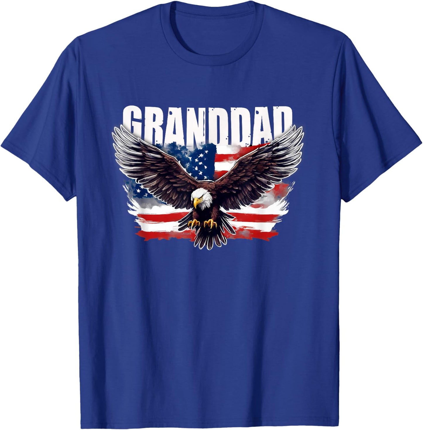 Patriotic Granddad USA Flag with Eagle 4th of July Granddad T-Shirt - T-Shirt | Royal