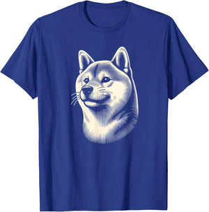 Shiba Inu Dog Face Art Design And Men T-Shirt - T-Shirt | Royal