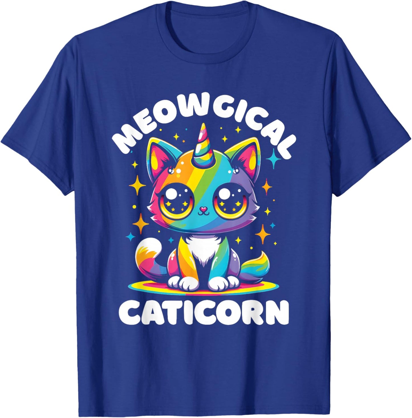 Meowgical Caticorn Cat Unicorn Rainbow Kittycorn T-Shirt - T-Shirt | Royal