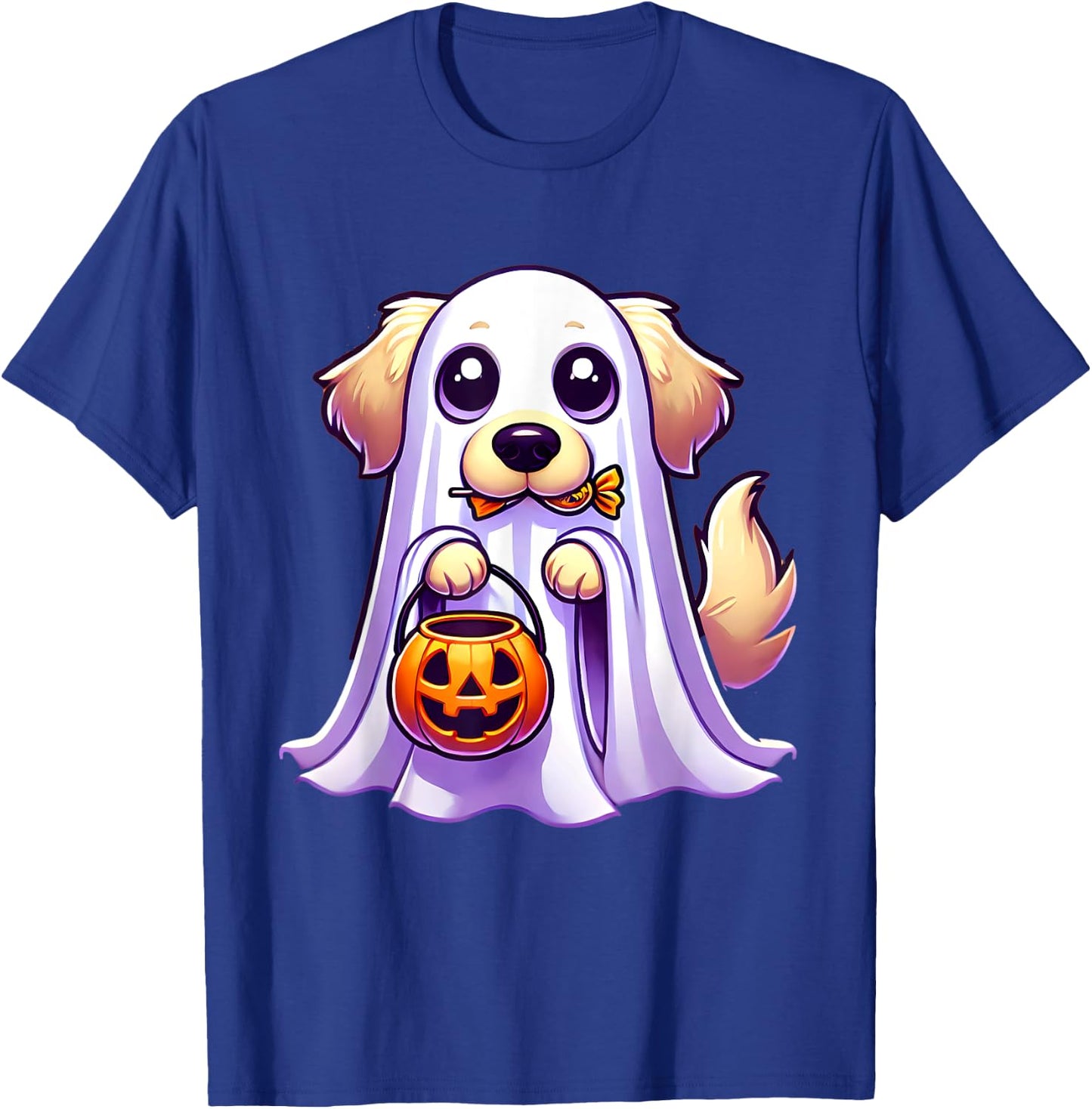 Golden Retriever Ghost Halloween Dog Men Women Kids T-Shirt - T-Shirt | Royal