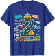 2 Year Old Transportation Birthday Boy 2nd Toddler Truck Car T-Shirt - T-Shirt | Royal