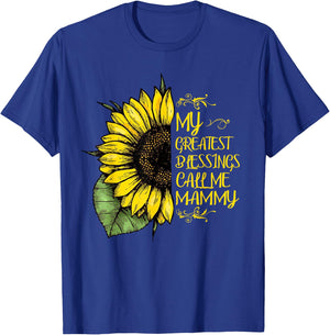 My Greatest Blessings Call Me Mammy Sunflower T-Shirt - T-Shirt | Royal
