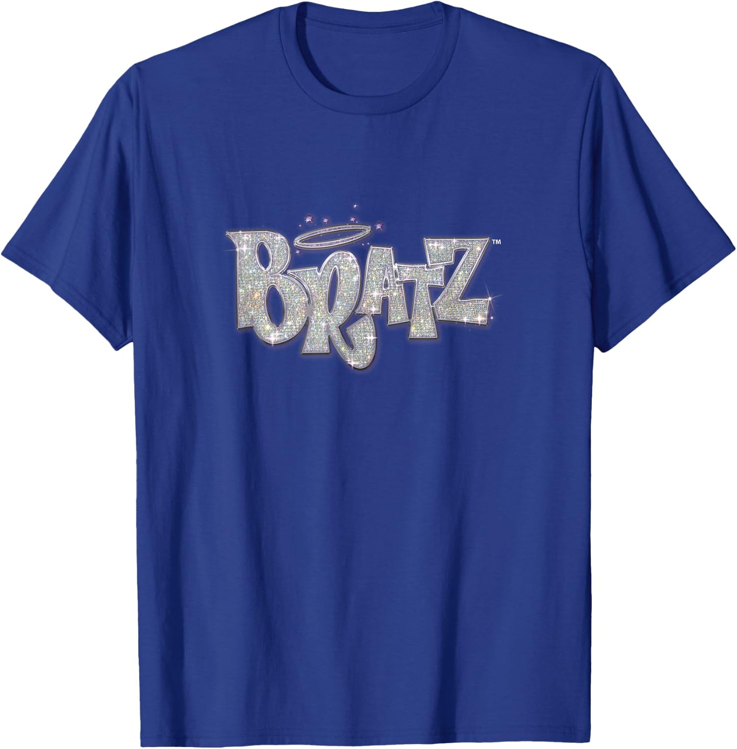 Bratz Silver Glitter Logo Purple Lining Angel Halo Sparkles T-Shirt - T-Shirt | Royal