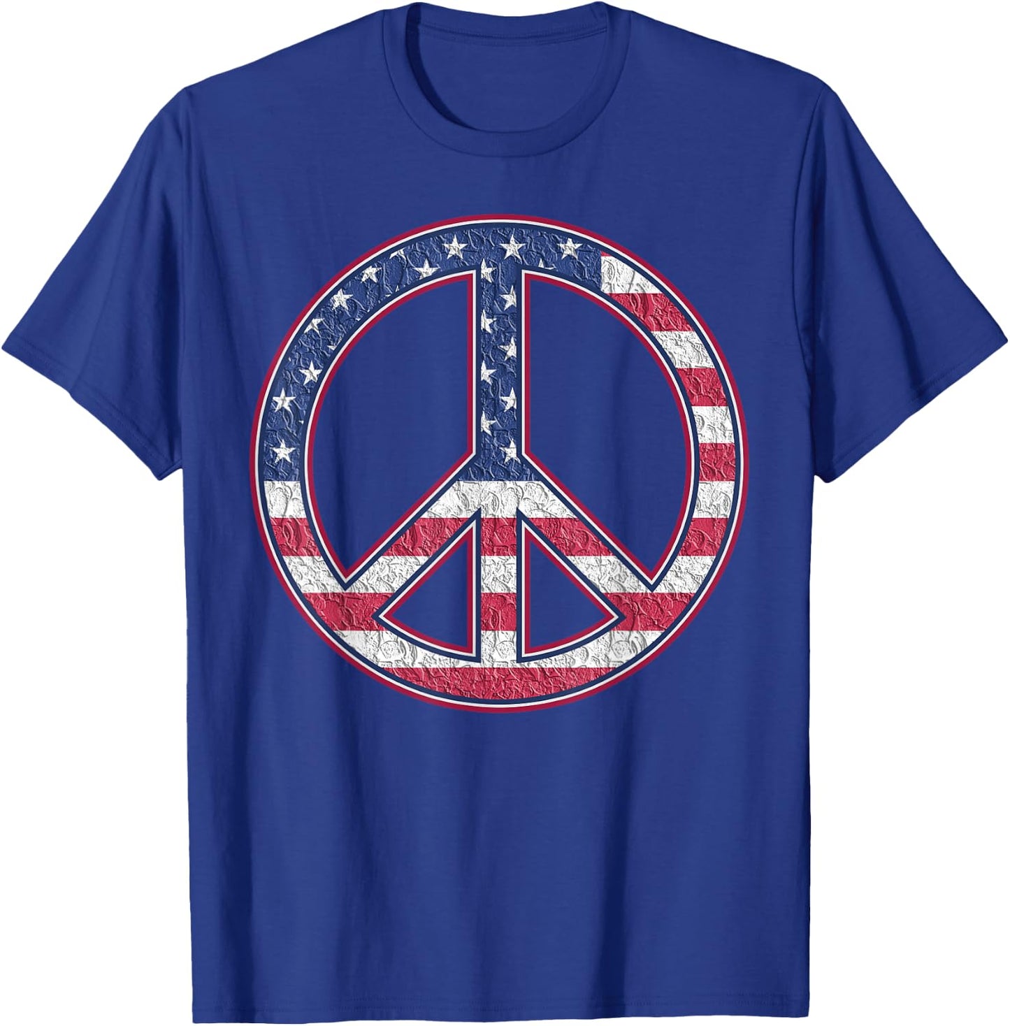 American Flag Peace Sign - America Pride - USA Proud Patriot T-Shirt - T-Shirt | Royal