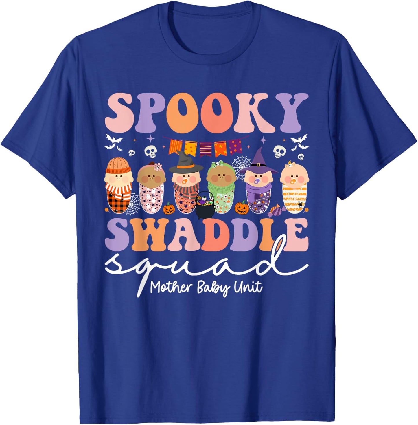 Spooky Swaddle Squad Mother Baby Unit Halloween T-Shirt - T-Shirt | Royal