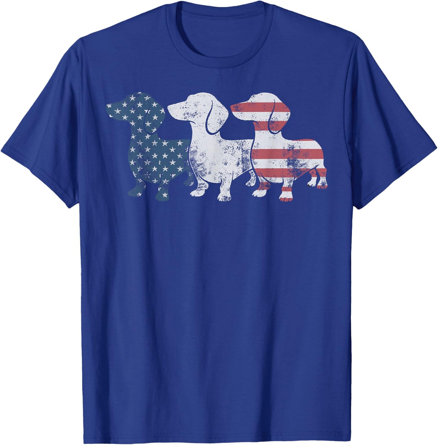 Patriotic Dachshund Dog USA Flag Sunglasses 4th of July T-Shirt - T-Shirt | Royal