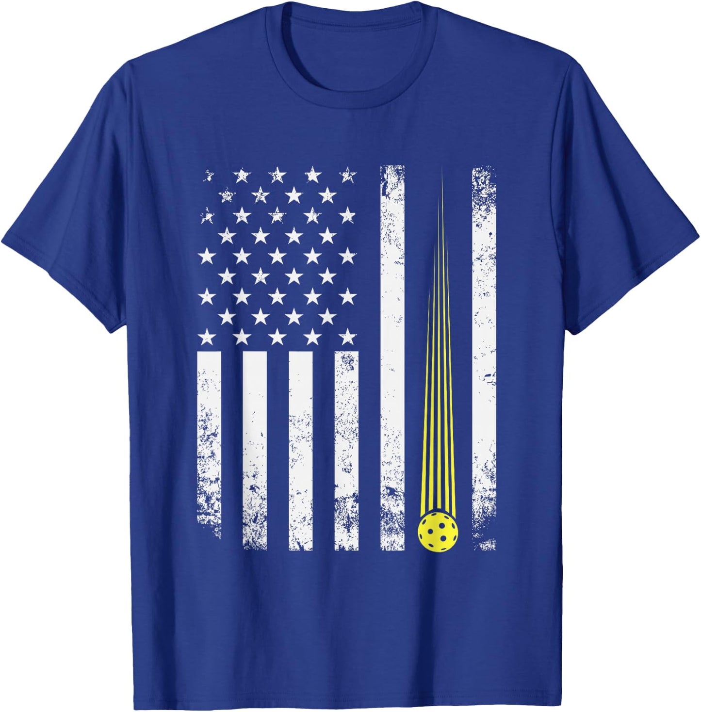 Pickleball USA Flag Pickleball Player Flag Pickleballers T-Shirt - T-Shirt | Royal