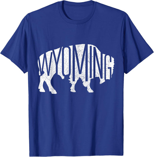 Wyoming Bison American Buffalo National Park Souvenir Gift T-Shirt - T-Shirt | Royal
