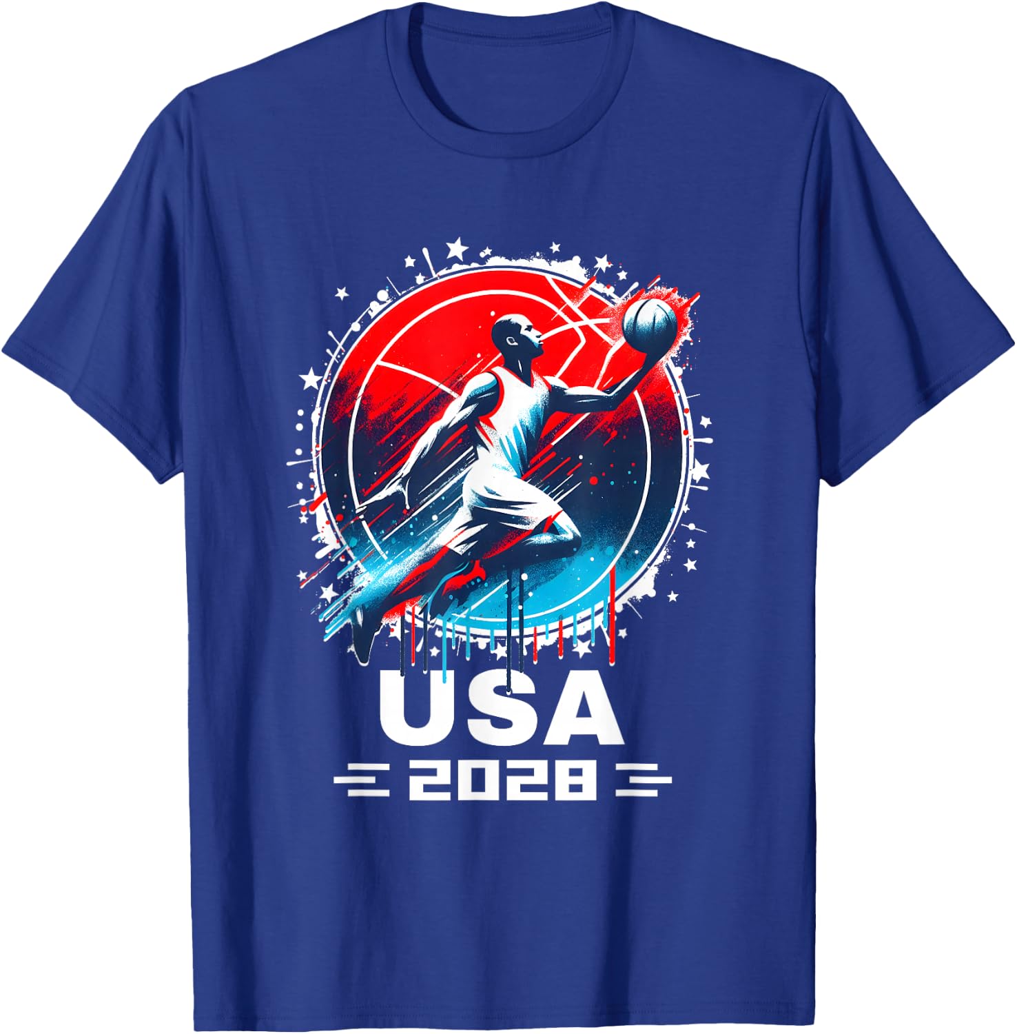 USA Team 2028 Basketball Shirt 2028 Basketball Apparel 2028 T-Shirt - T-Shirt | Royal
