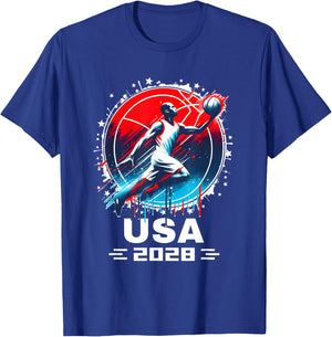 USA Team 2028 Basketball Shirt 2028 Basketball Apparel 2028 T-Shirt - T-Shirt | Royal