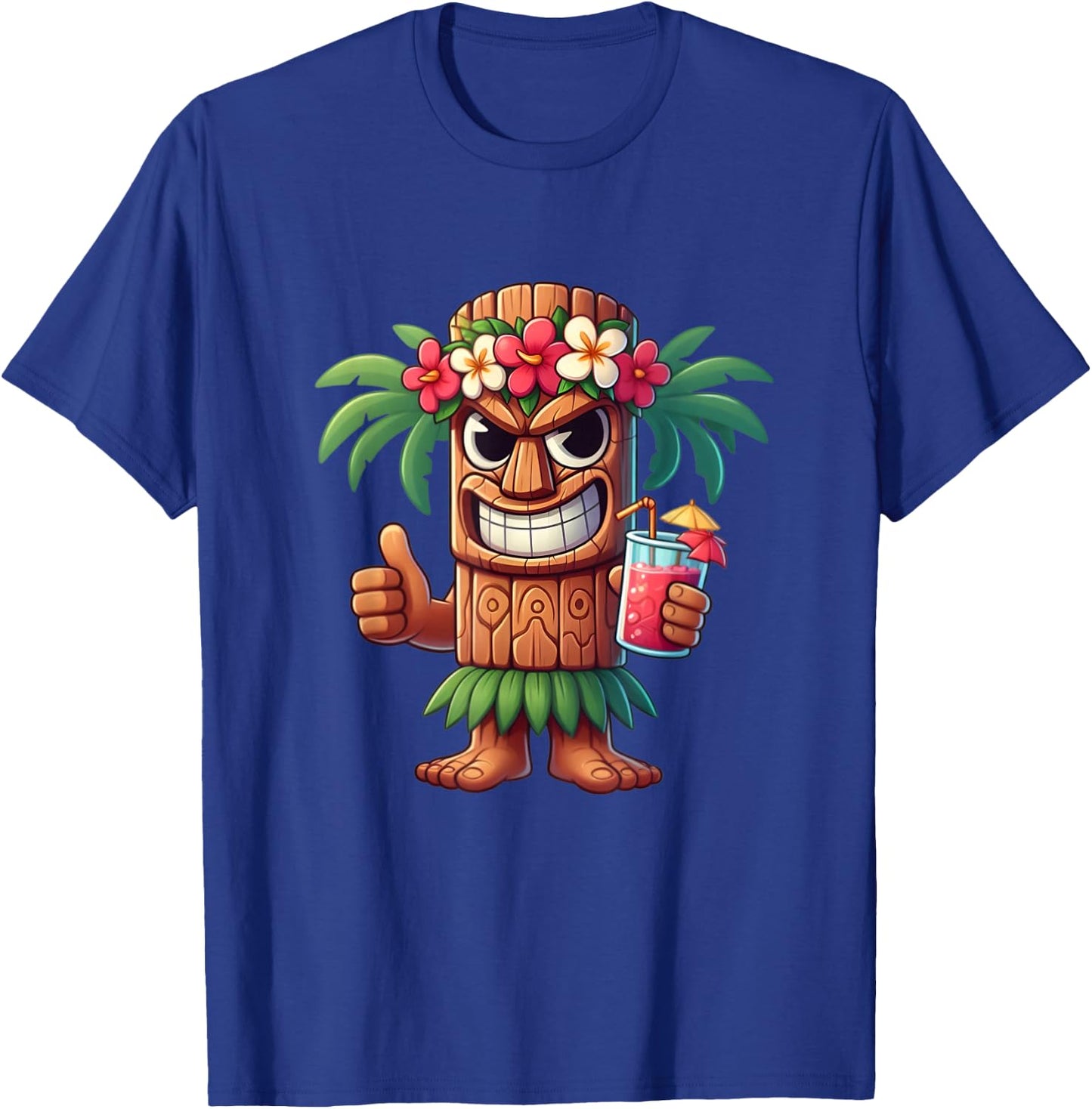 Tiki Shirt Man Hawaiian Summer Tropical Luau Party Kids T-Shirt - T-Shirt | Royal