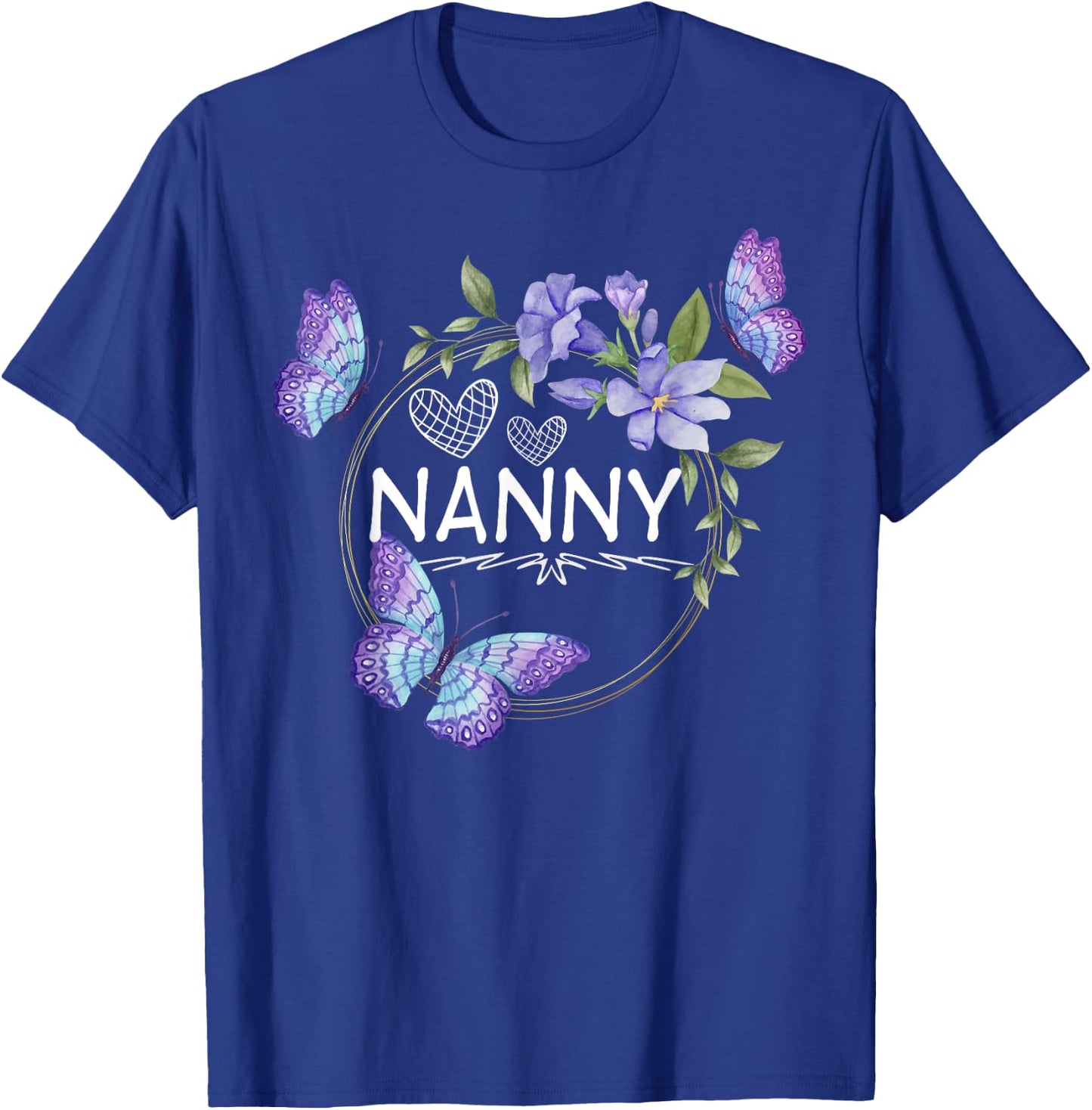 Nanny shirt with butterflies Mother's Day T-Shirt - T-Shirt | Royal