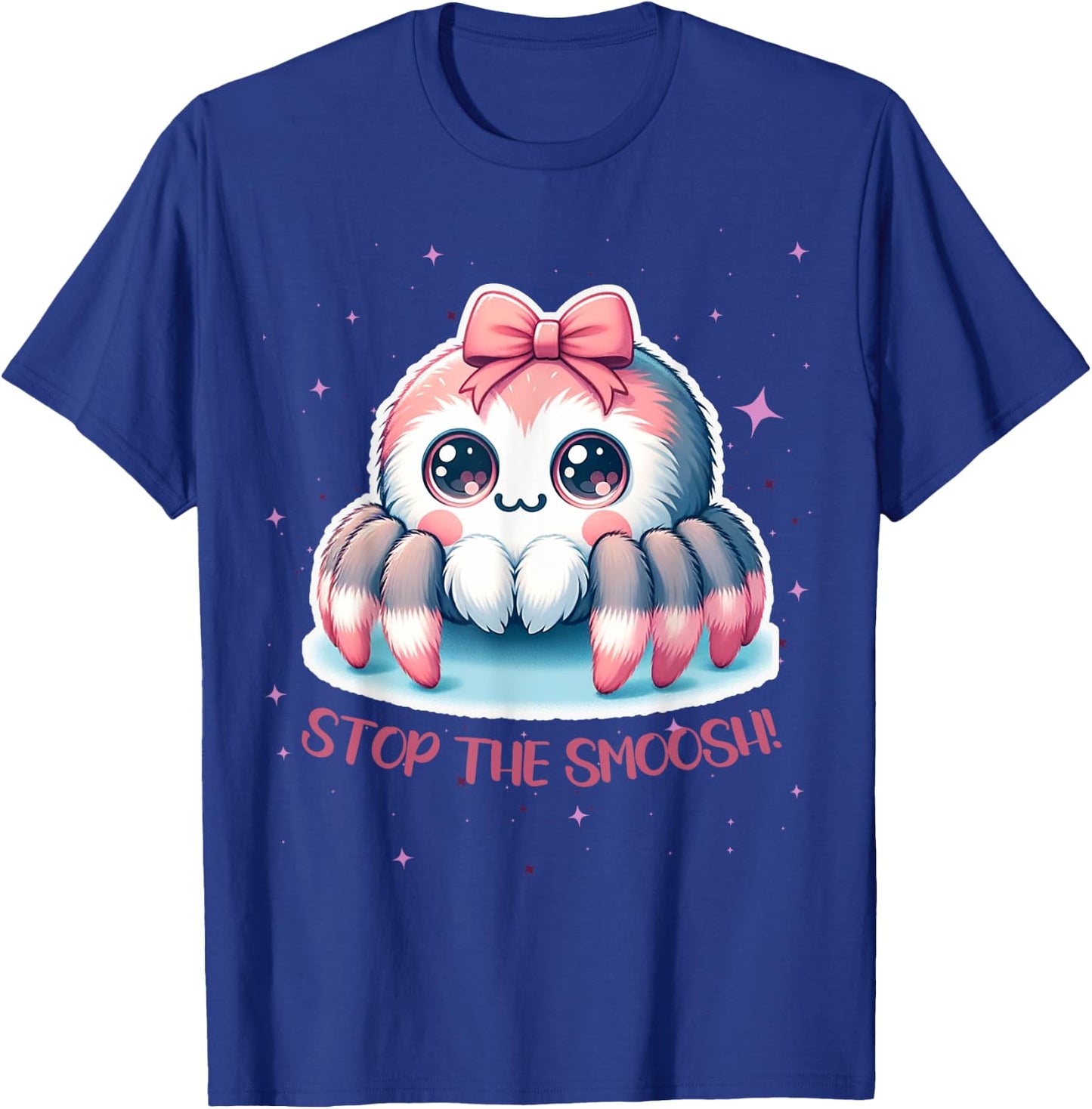 Jumping Spider Stop the Smoosh Cute Humorous T-Shirt - T-Shirt | Royal