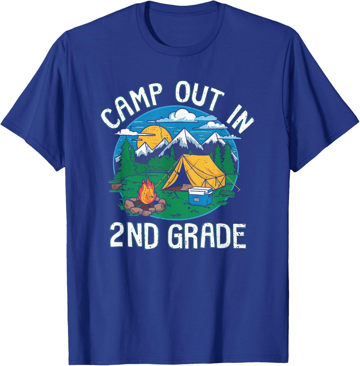 Camp out In 2nd Grade Funny Camping Lovers Back to School T-Shirt - T-Shirt | Royal