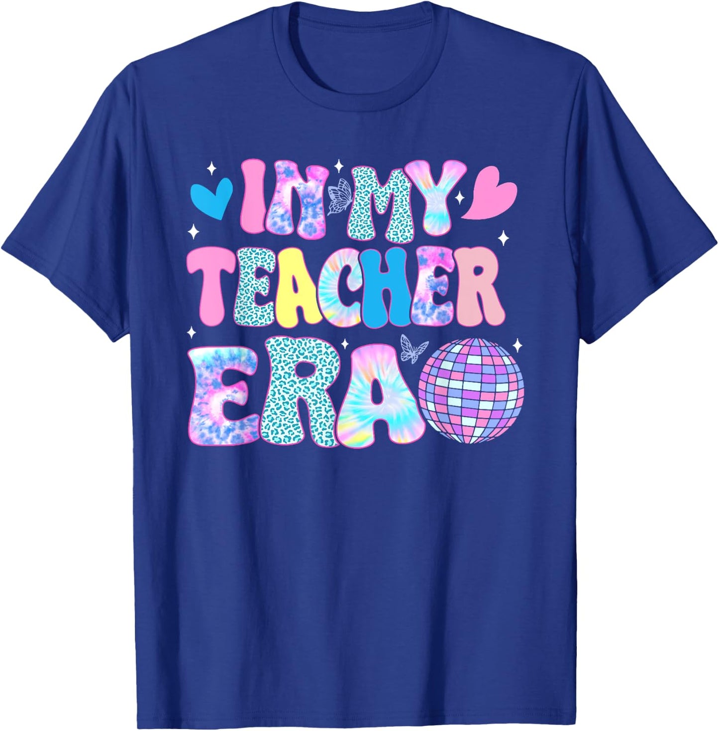 Tie Dye Leopard Print Disco In My Teacher Era T-Shirt - T-Shirt | Royal