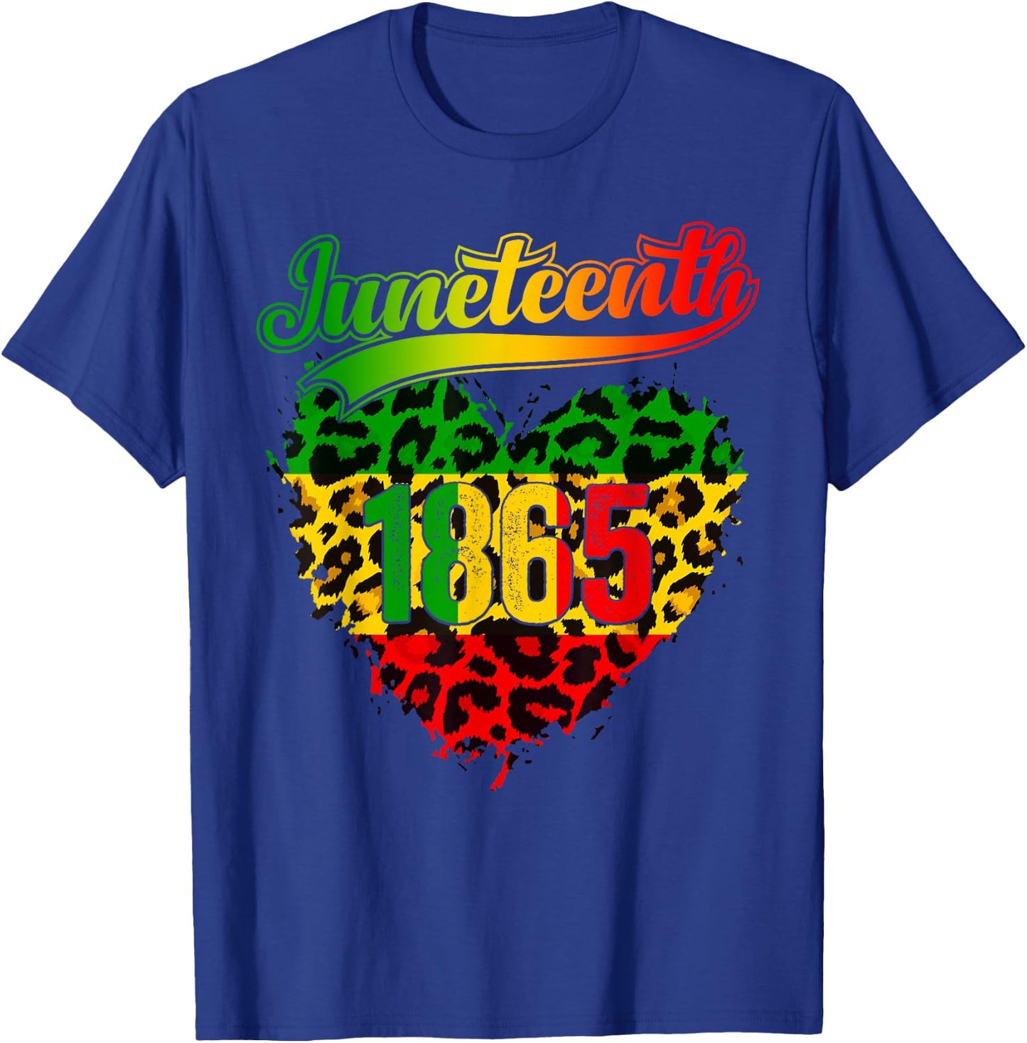 Celebrate African American Freedom Day Heart 1865 Juneteenth T-Shirt - T-Shirt | Royal