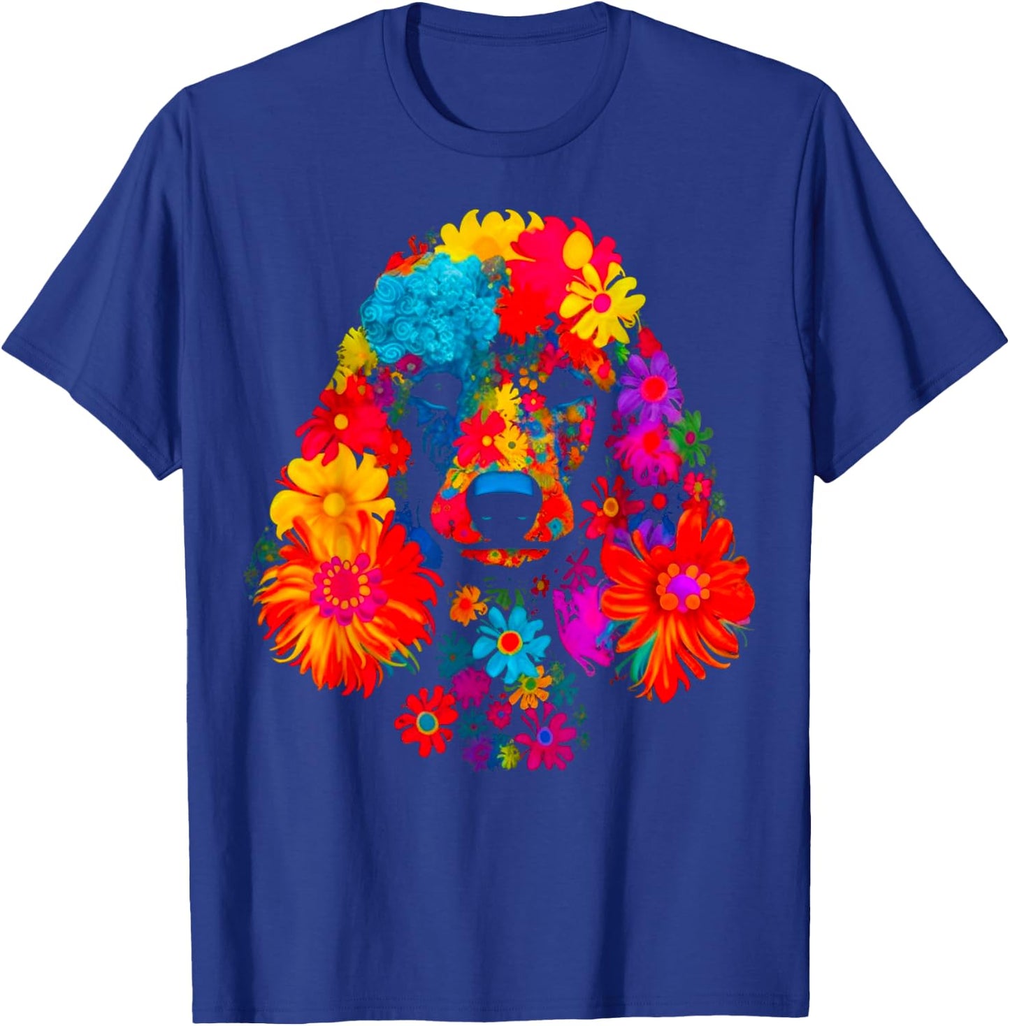 Pop Art Design Poodle Dog Flower T-Shirt - T-Shirt | Royal